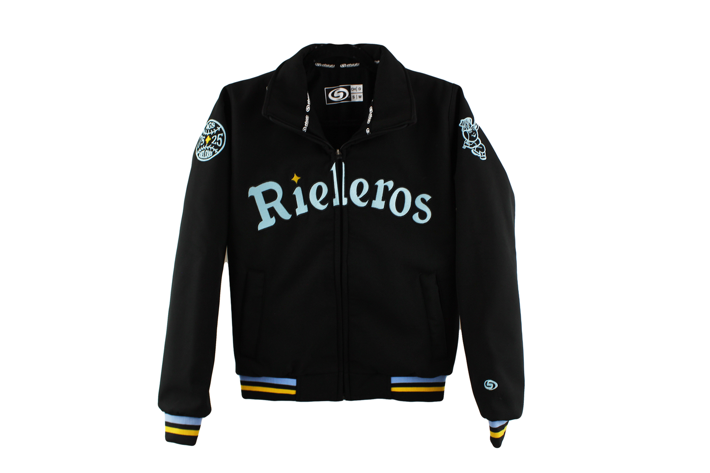 Chamarra Rieleros Negra - Azul Cielo Caballero 2025